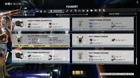 warframe crafting